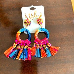 New Colorful Fringe Earrings for pierced ears.